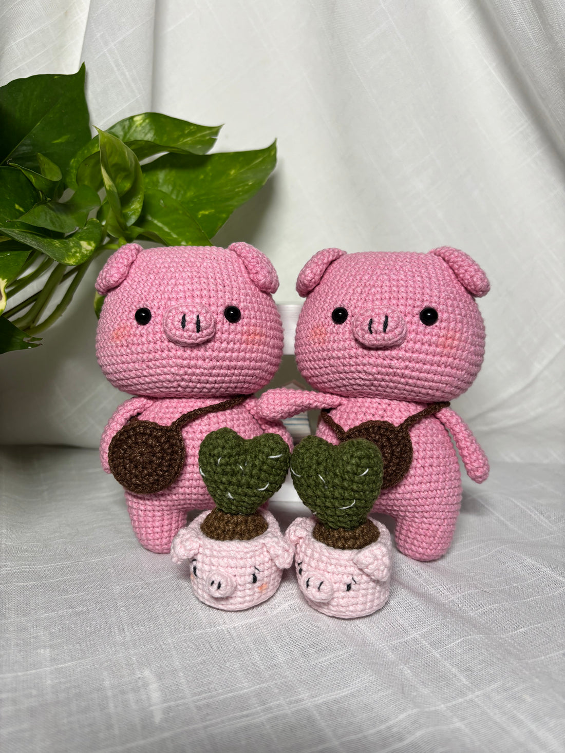 Set amigurumi maialini e piantine — Photo 3